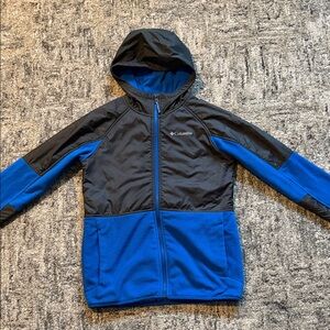 ❄️Columbia Two-Tone Grey and Blue Zip Up Hoodie Jacket Size L